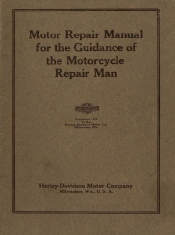 Harley Serviice Manual - 1918